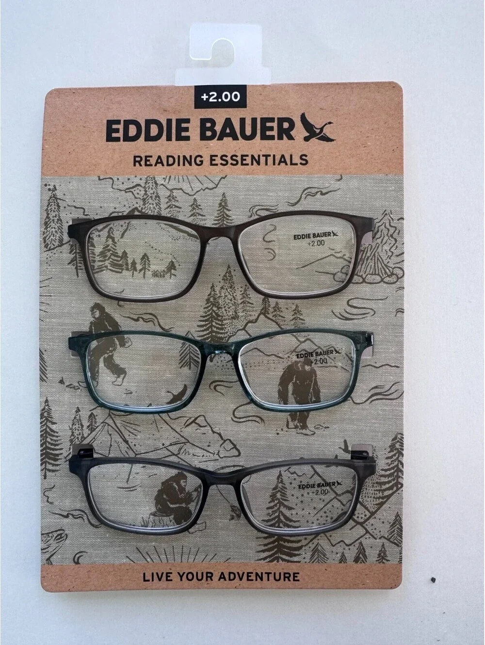Eddie Bauer Designer Reading Glasses 3 Pack Card Readers +2.00